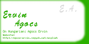 ervin agocs business card